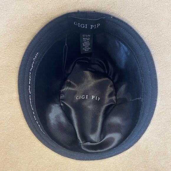 NWOT Gigi Pip Emma Wide Brim Fedora in Tan Size 57 S/M - Picture 7 of 9